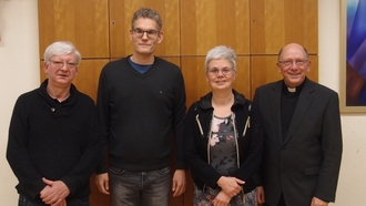 Der Vorstand des Gremiums: Ludwig Borowik (Sprecher), Christoph Maixner, Prof. Dr. Patricia Feldhoff, Pfarrer Andreas Weber (von links)